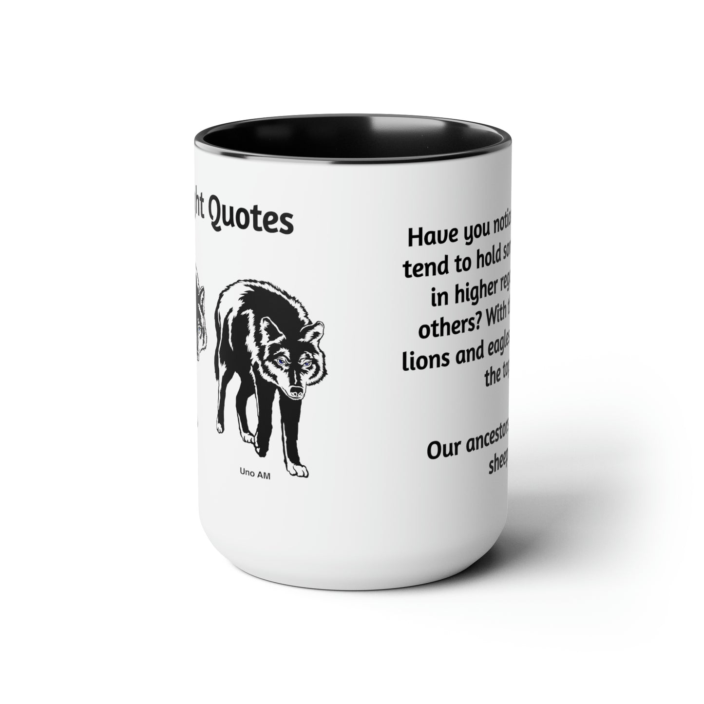 'Ancestors weren't sheep...' coffee mug.